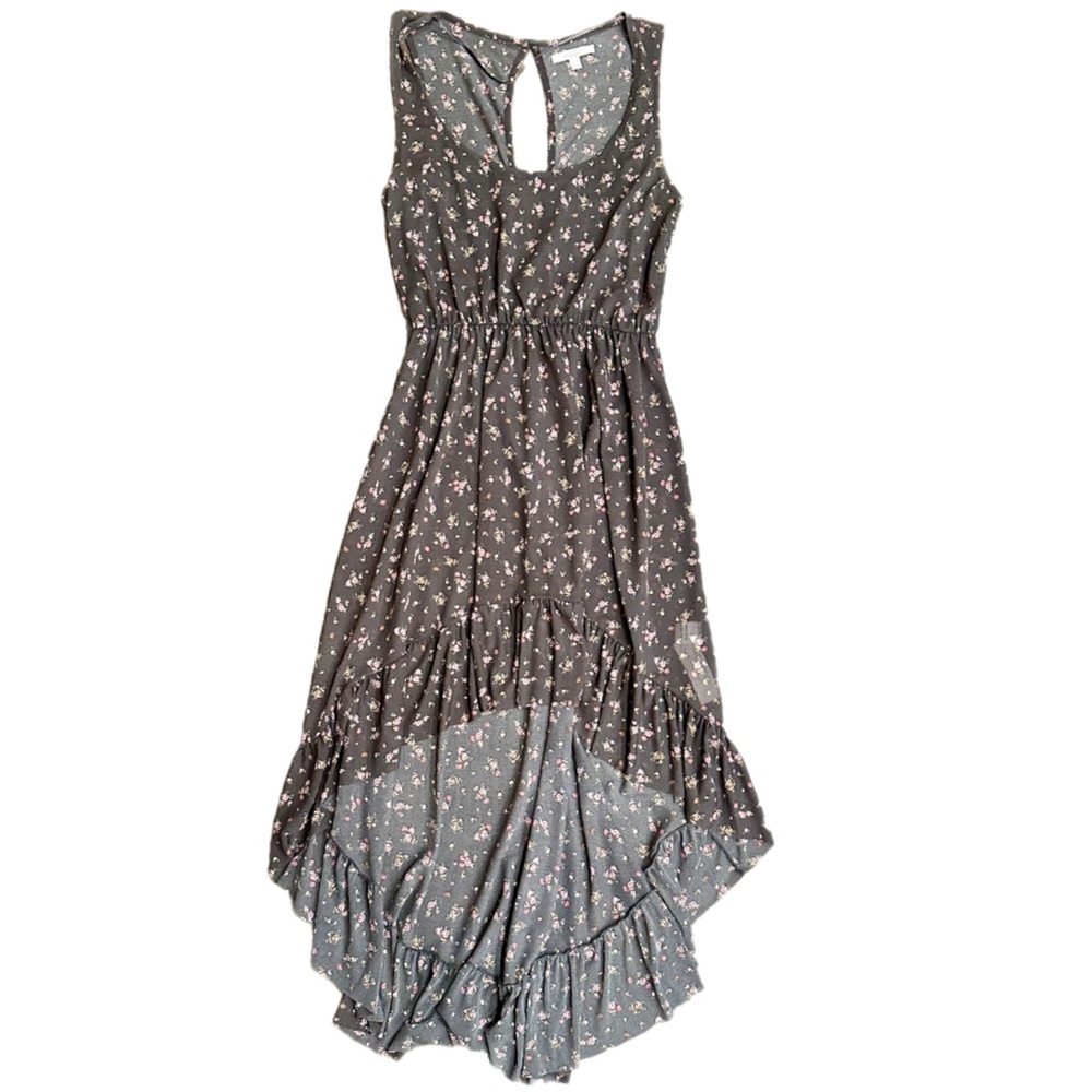 Zara Brown Floral High Low Dress